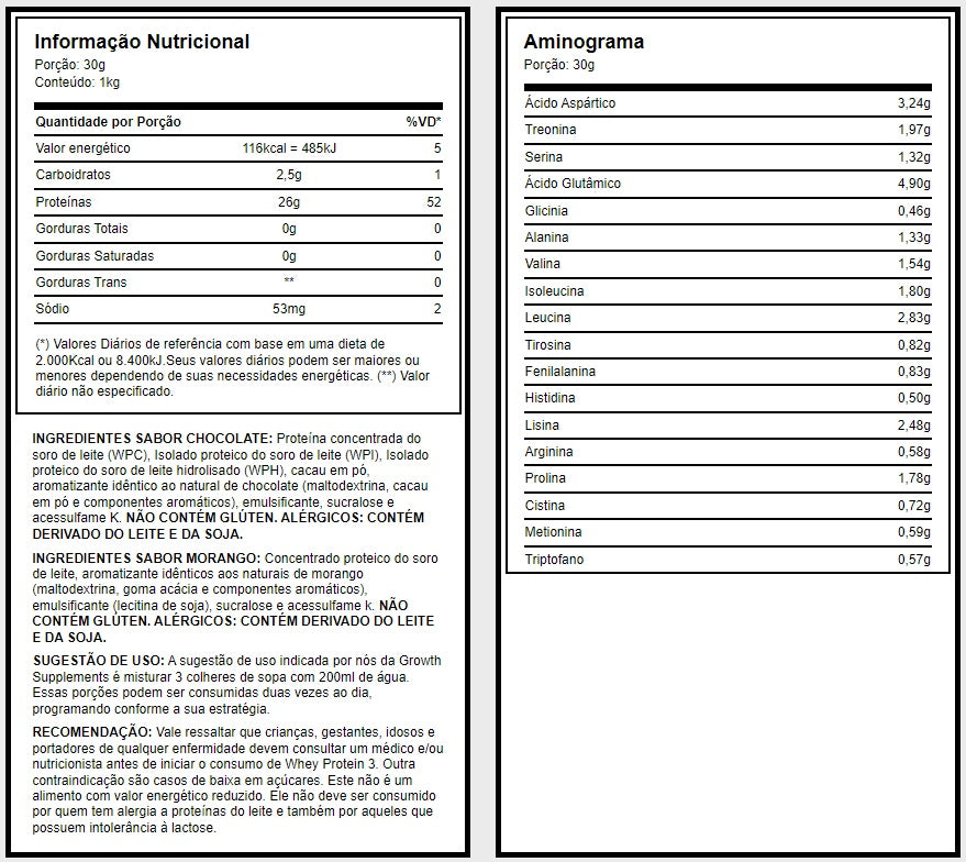 3W WHEY PROTEIN (1KG) - GROWTH SUPPLEMENTS