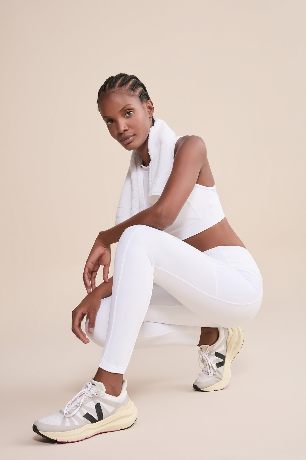 Kit Top Upfit Tule Power White + Legging Upfit Tule Power White