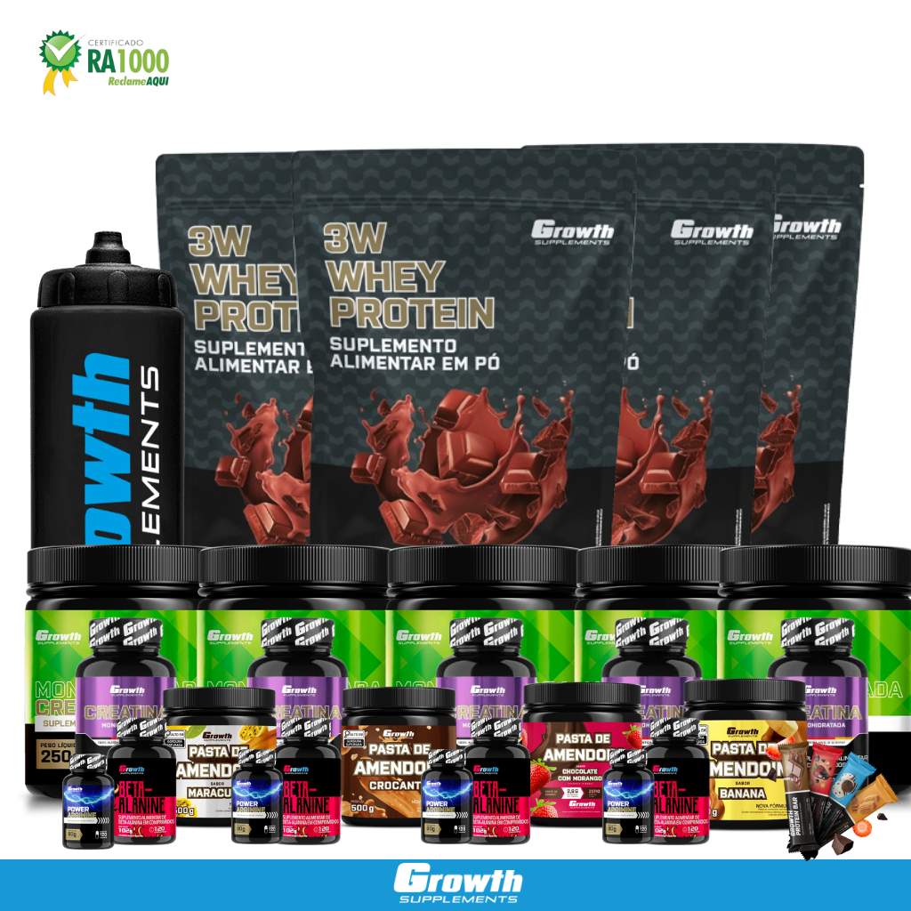COMBO SUPER MASTER – 5 Wheys 1kg + 5 Creatinas + 1 Garrafa Black + 5 Creatina Monohidratada + 4 Beta Alanine + 4 PowerCOMBO SUPER MASTER – 5 Wheys 1kg + 5 Creatinas + 1 Garrafa Black + 5 Creatina Monohidratada + 4 Beta Alanine + 4 Power