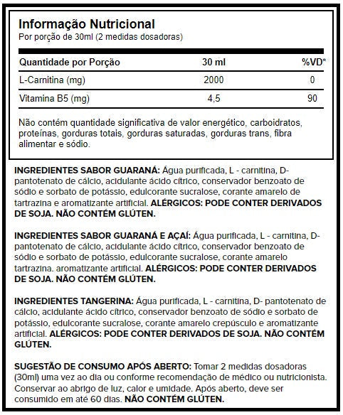 L-CARNITINA LÍQUIDA 2000 - 420ML - GROWTH SUPPLEMENTS