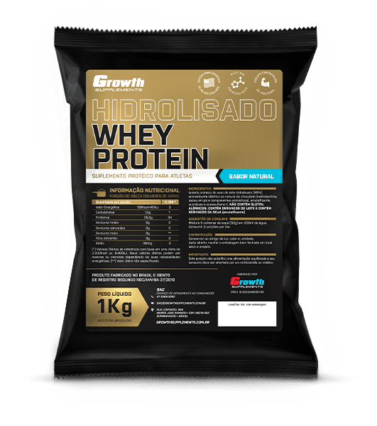 WHEY PROTEIN HIDROLISADO (1KG) - GROWTH SUPPLEMENTS