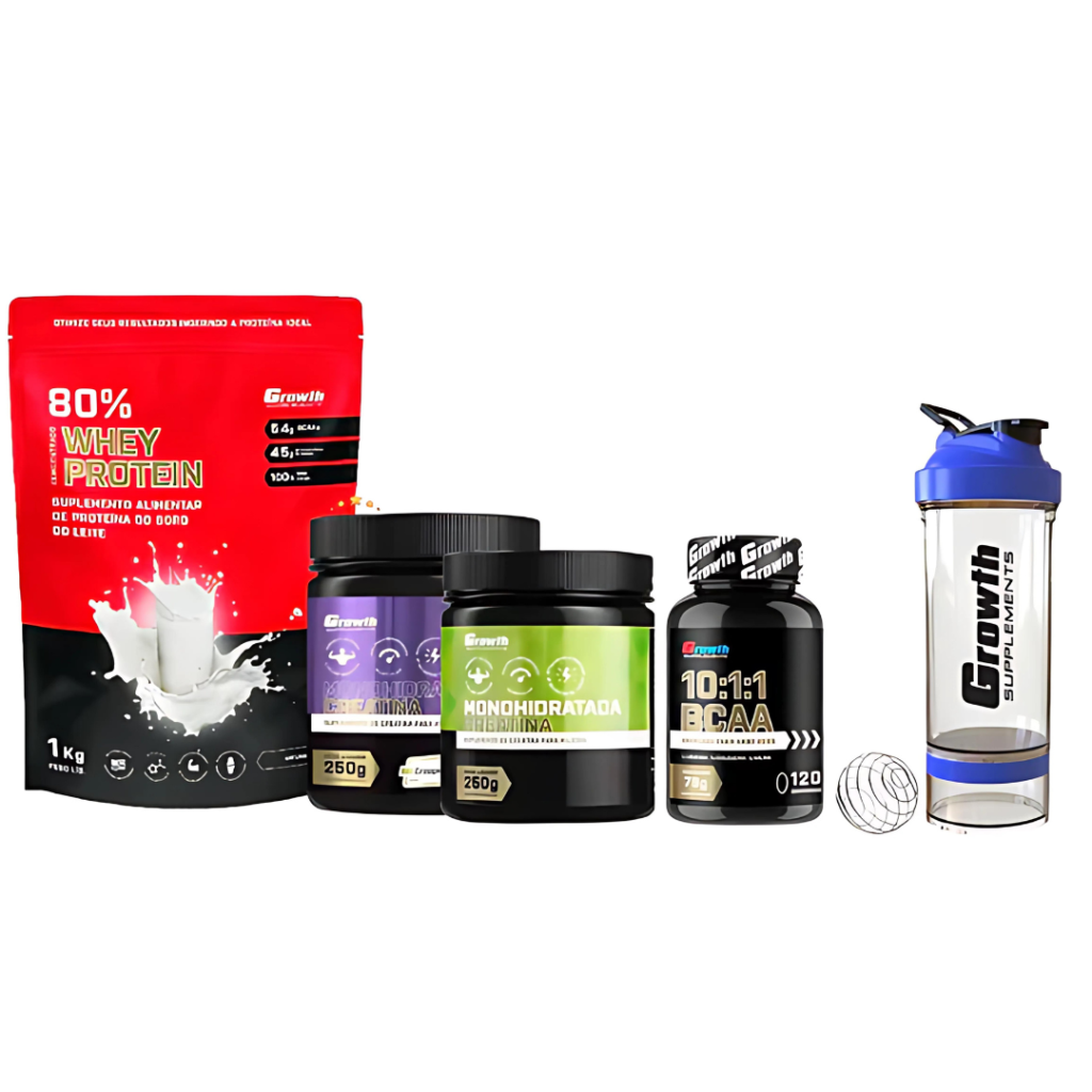 COMBO WHEY PROTEIN 1KG + BCAA (120 CAPS) + 2X CREATINA 250G + COQUETELEIRACOMBO WHEY PROTEIN 1KG + BCAA (120 CAPS) + 2X CREATINA 250G + COQUETELEIRA