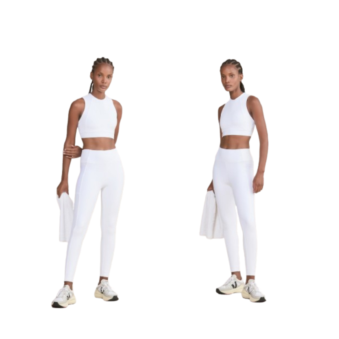 Kit Top Upfit Tule Power White + Legging Upfit Tule Power White