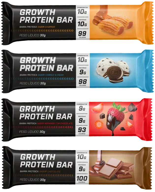 BARRA DE PROTEÍNA (BARRINHA DE PROTEÍNA) - DISPLAY C/ 12 UN. - GROWTH SUPPLEMENTS