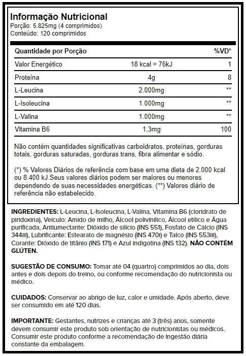 BCAA 2:1:1 - 120 COMPRIMIDOS TAB - GROWTH SUPPLEMENTS