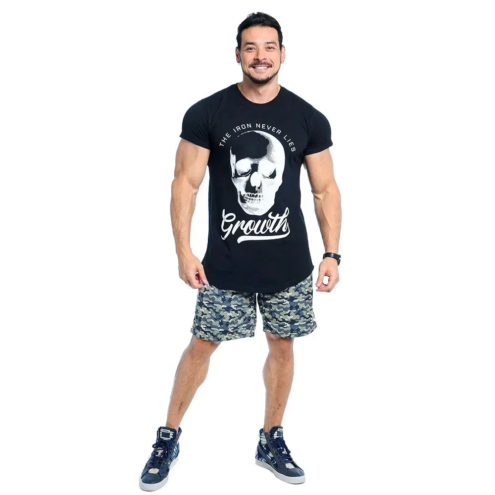 CAMISETA PREMIUM LONG GROWTH THE IRON PRETA - GROWTH SUPPLEMENTS