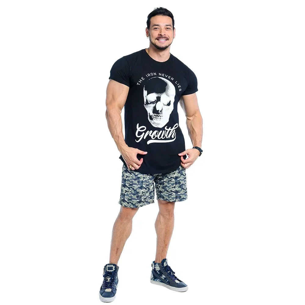 CAMISETA PREMIUM LONG GROWTH THE IRON PRETA - GROWTH SUPPLEMENTS