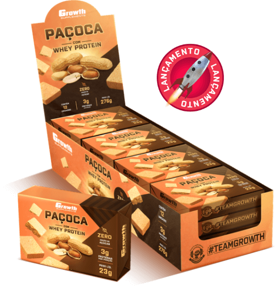 PAÇOCA COM WHEY PROTEIN (DISPLAY C/ 12 UN)